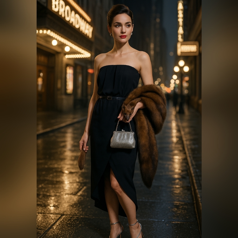 Entro Black Strapless Dress with Belt